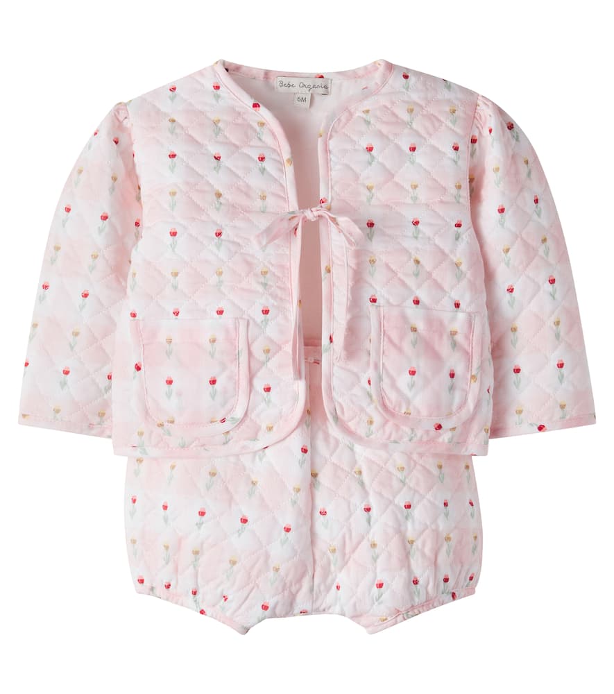 Bebe Organic Baby Floral Quilted Jacket And Shorts Set
