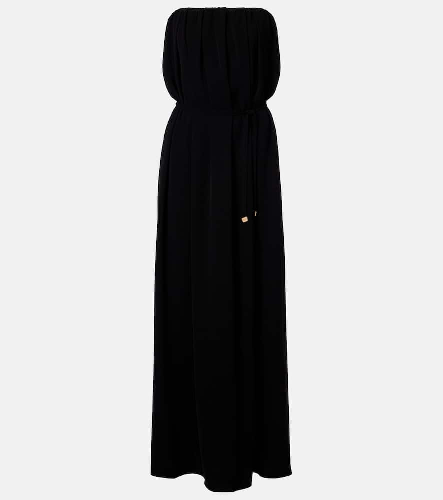 Max Mara Elegante Sax Crêpe Strapless Gown In Black