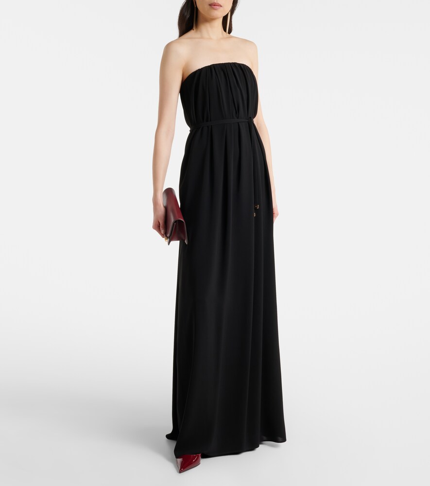 Max Mara Elegante Sax crêpe strapless gown