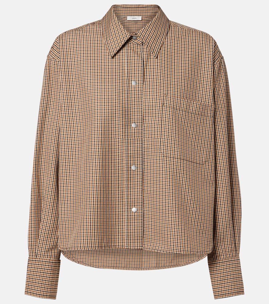 Vince Women's Brown Checked Cotton-Blend Shirt UK Size 16 - Mytheresa