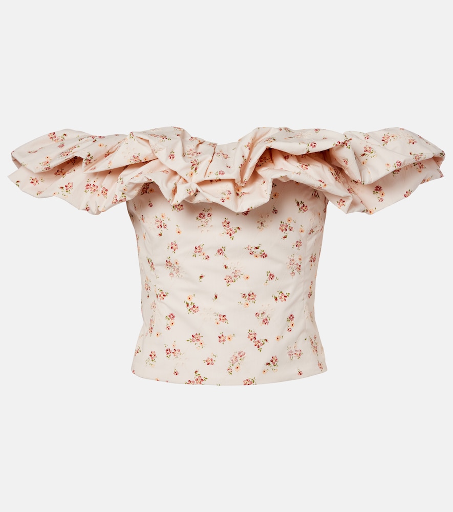 Markarian Dalia floral off-shoulder cotton top