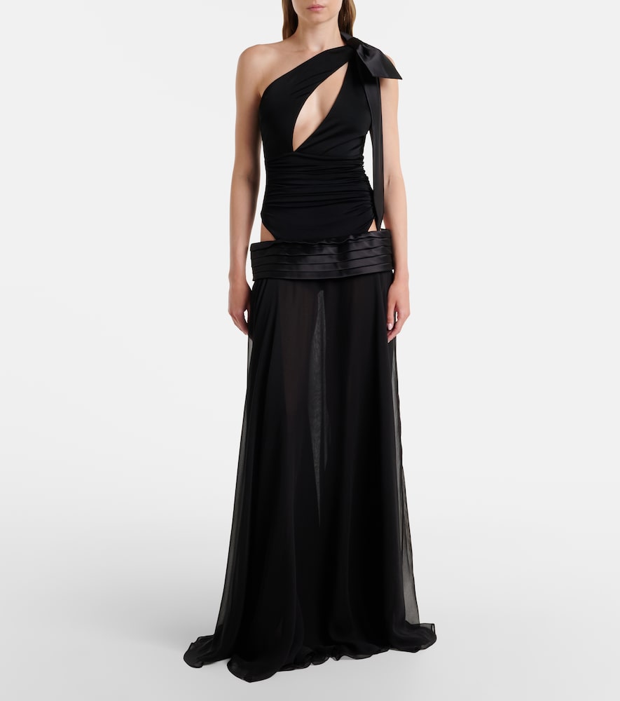 The New Arrivals Ilkyaz Ozel Cutout one-shoulder gown