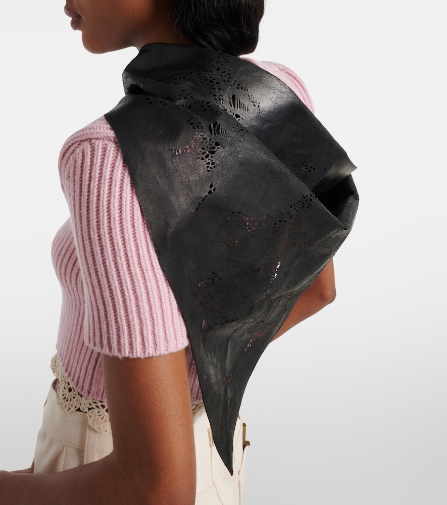 Magda Butrym Floral perforated leather scarf