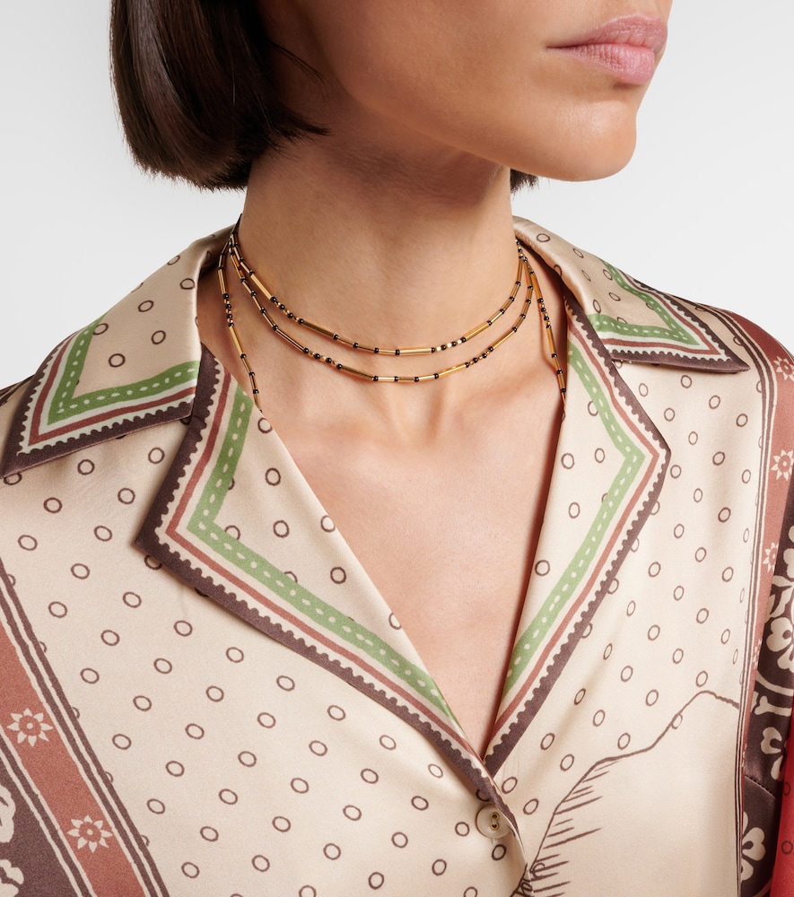 Alémais Alberta Printed Silk Satin Shirt