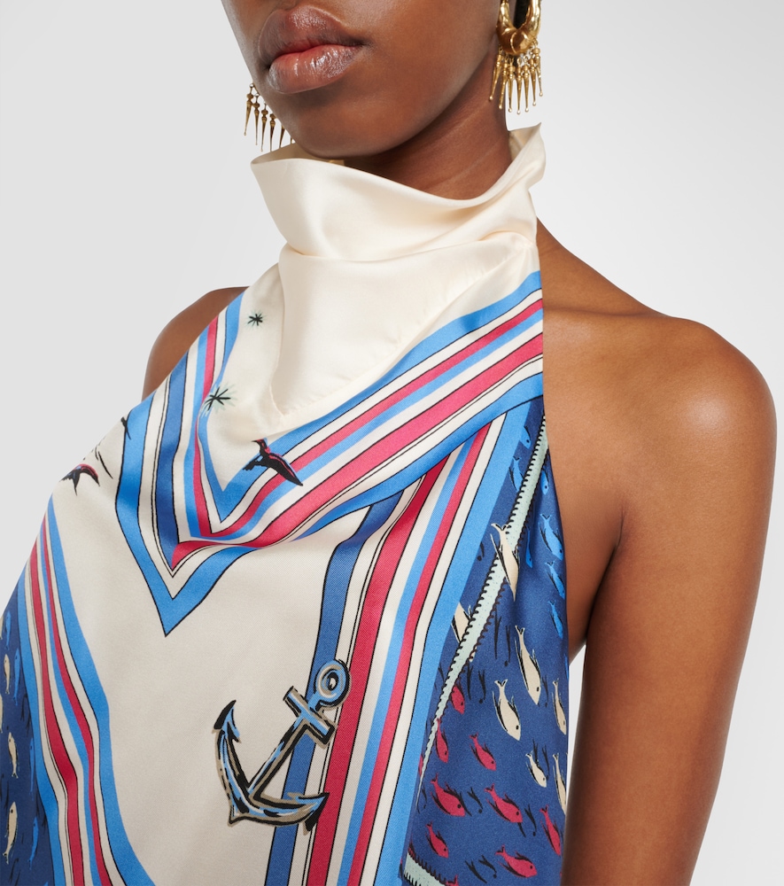  Alemais Alã©mais Apollo Printed Silk Satin Top 