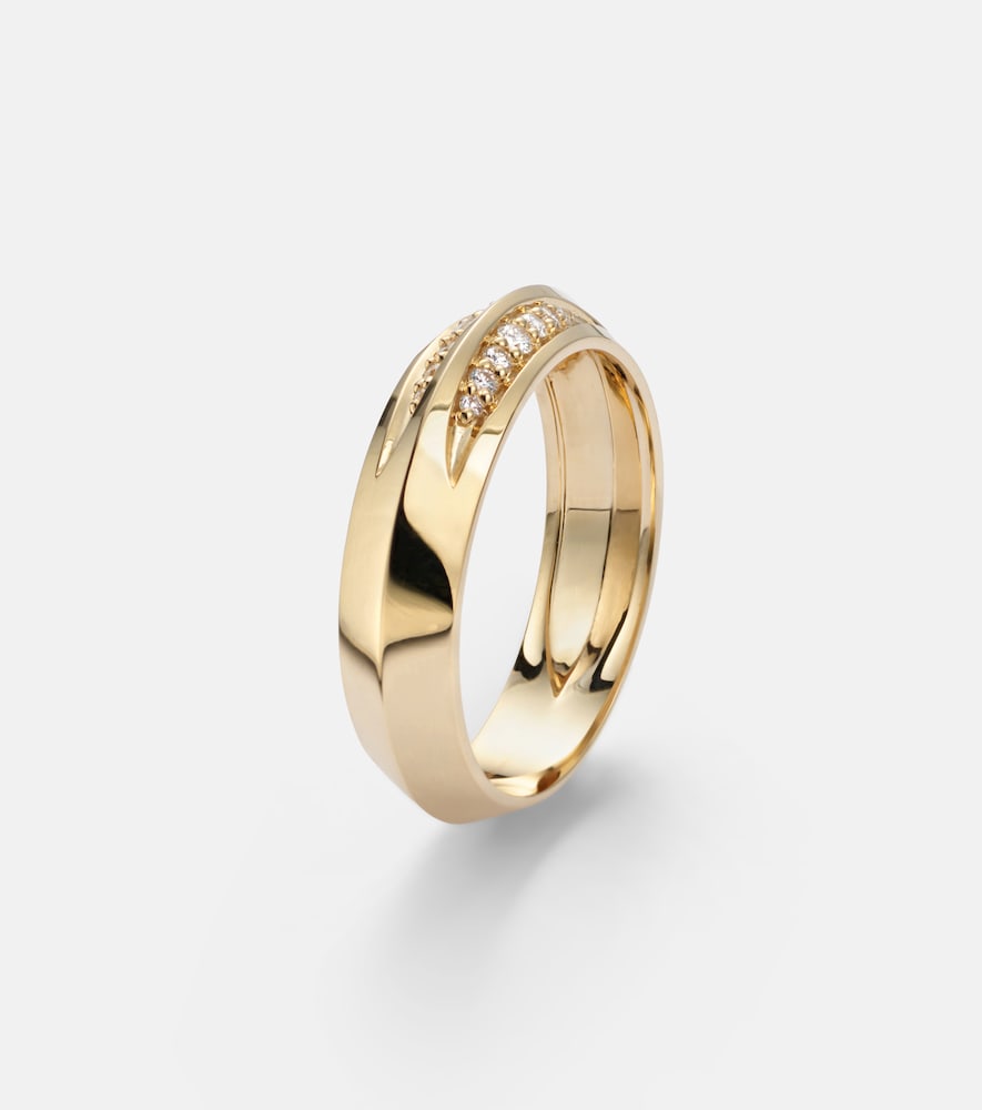  Stone And Strand Stone And Strand Knife Edge 14kt Gold Ring With Diamonds 