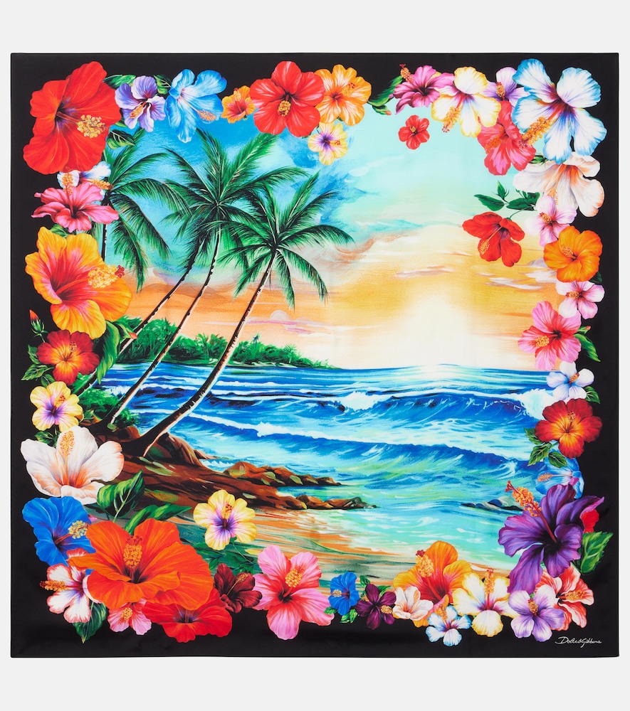 Dolce & Gabbana Printed silk twill scarf