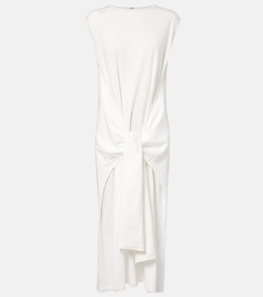 Toteme Gathered cotton jersey midi dress