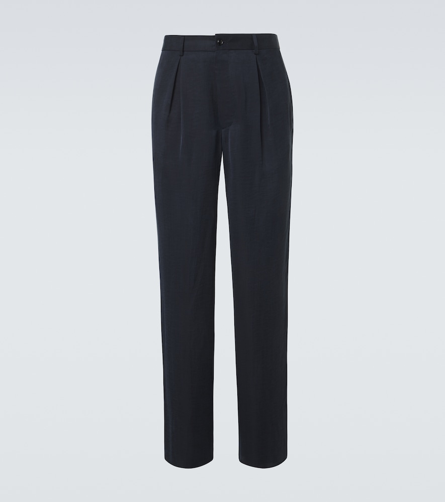 Giorgio Armani Pleated satin wide-leg pants