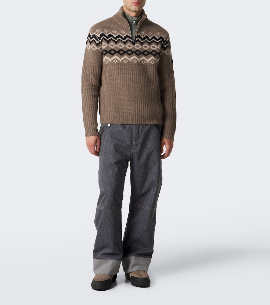 Ludi Fair Isle Cashmere Half-Zip Sweater