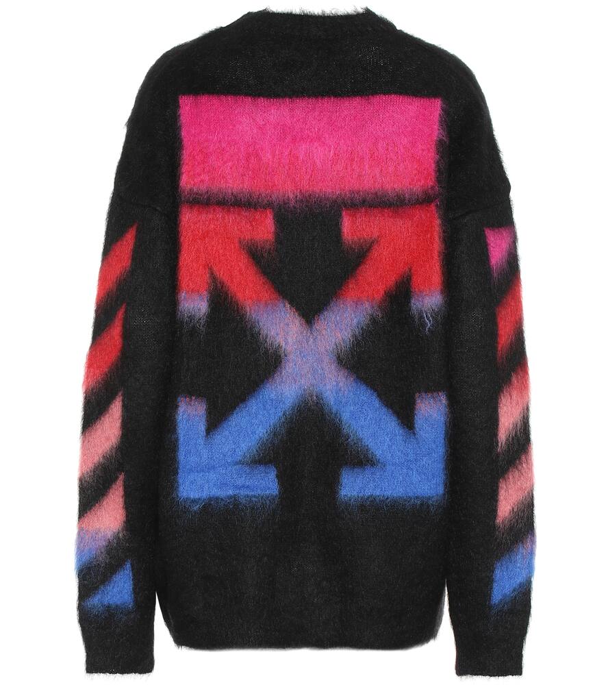 Click to view more detailed imagery on our partner's website Off-White Black Logo-Intarsia Mohair-Blend Jumper