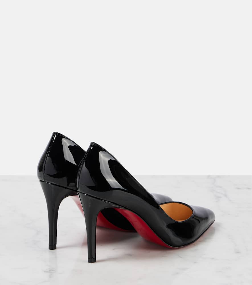 Christian Louboutin Womens Kate 70 Pointed-toe Patent Leather Courts Blac In Black