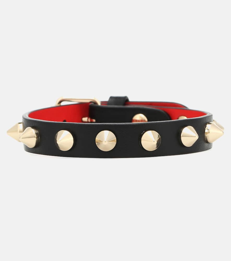 CHRISTIAN LOUBOUTIN LOUBILINK LEATHER BRACELET,P00431908