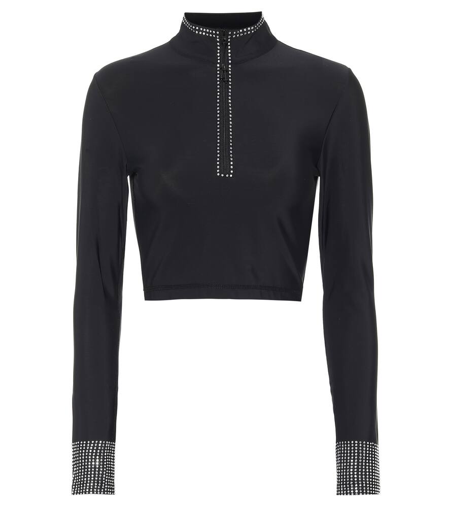 Adam Selman Sport Crystal-embellished crop top