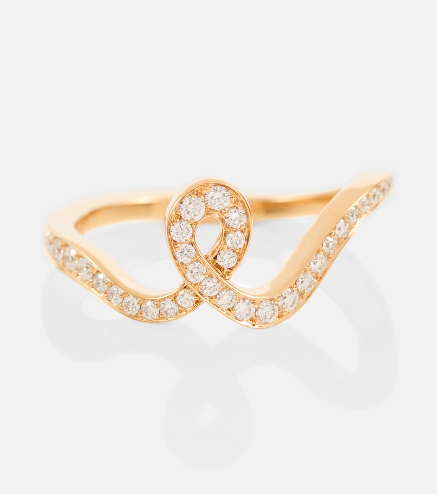 Sophie Bille Brahe Ruban de Diamant 18kt yellow gold ring with diamonds