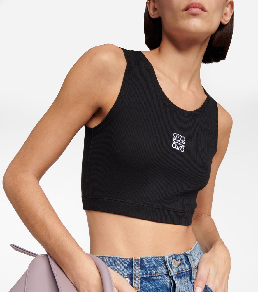 Loewe Anagram cropped cotton-blend tank top | Smart Closet 