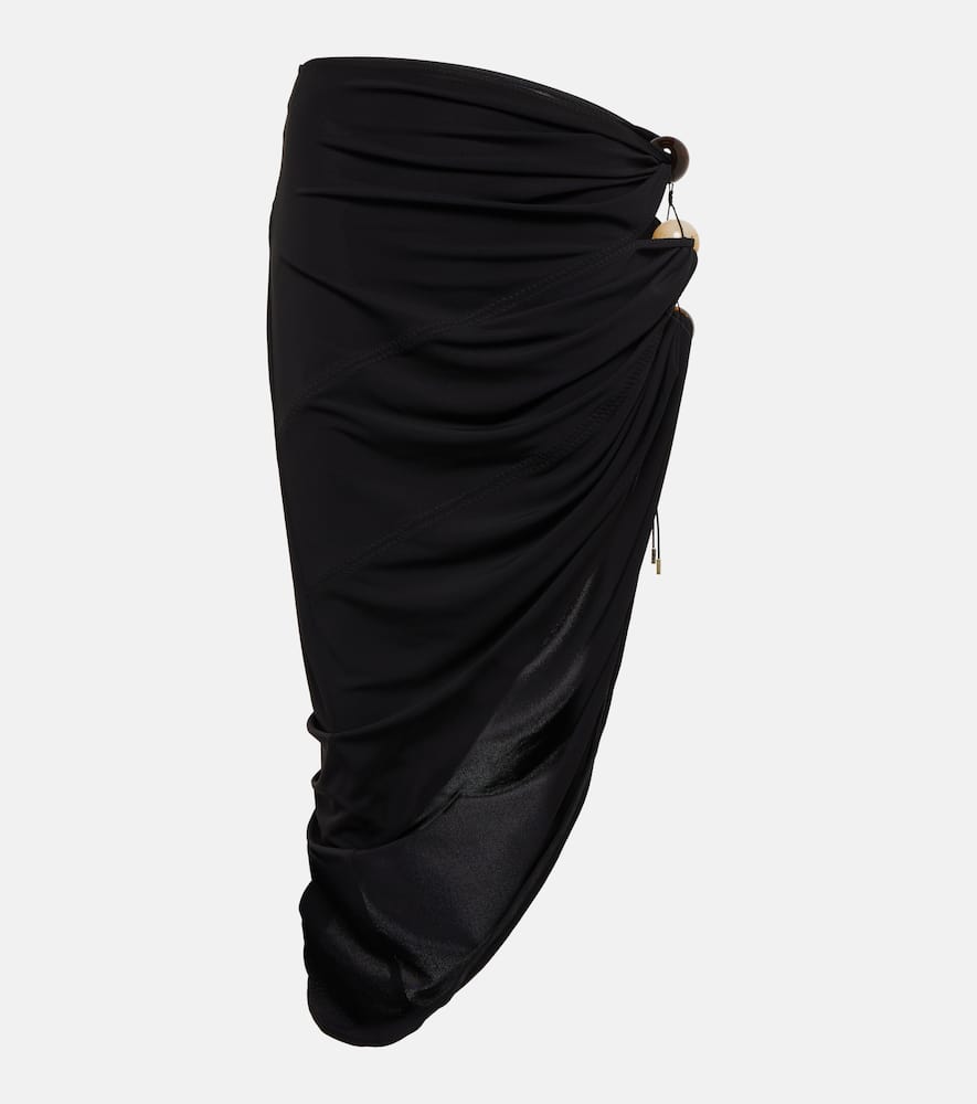 Shop Jacquemus La Jupe Perola Jersey Midi Skirt In Black