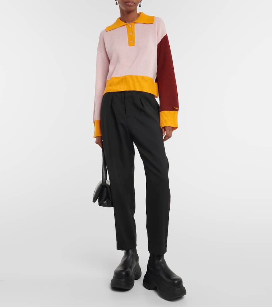 Marni Polo Sweater In Multicolored Cashmere Wool In Multicoloured