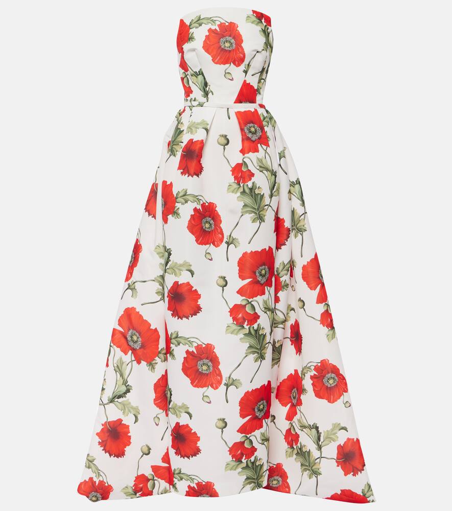 Oscar de la Renta Poppy faille corset gown