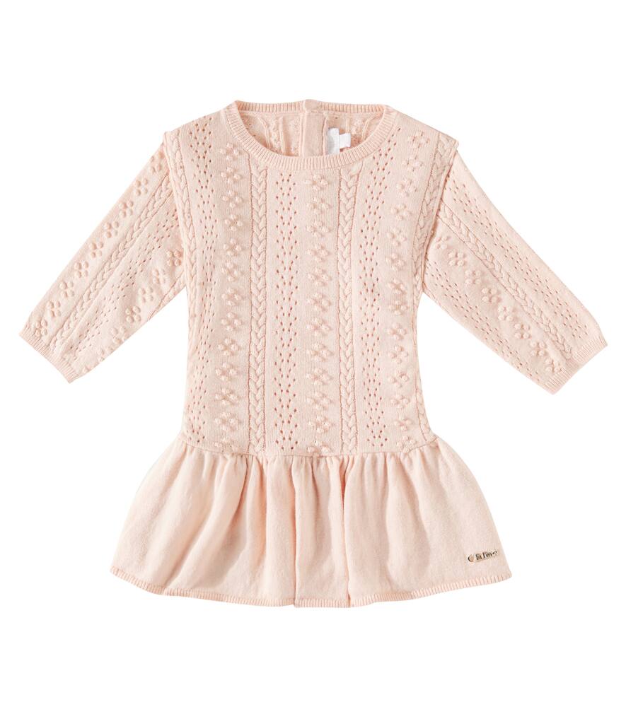 Chloé Kids Baby knitted cotton and wool dress