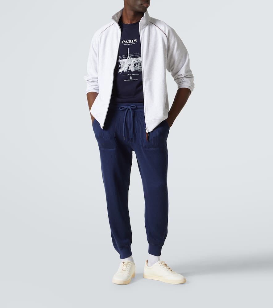 BRUNELLO CUCINELLI COTTON JERSEY SWEATPANTS