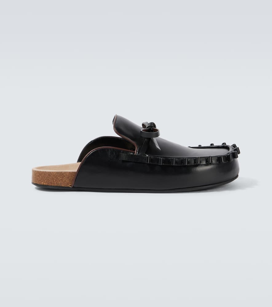Jw Anderson Leather Slippers In Black