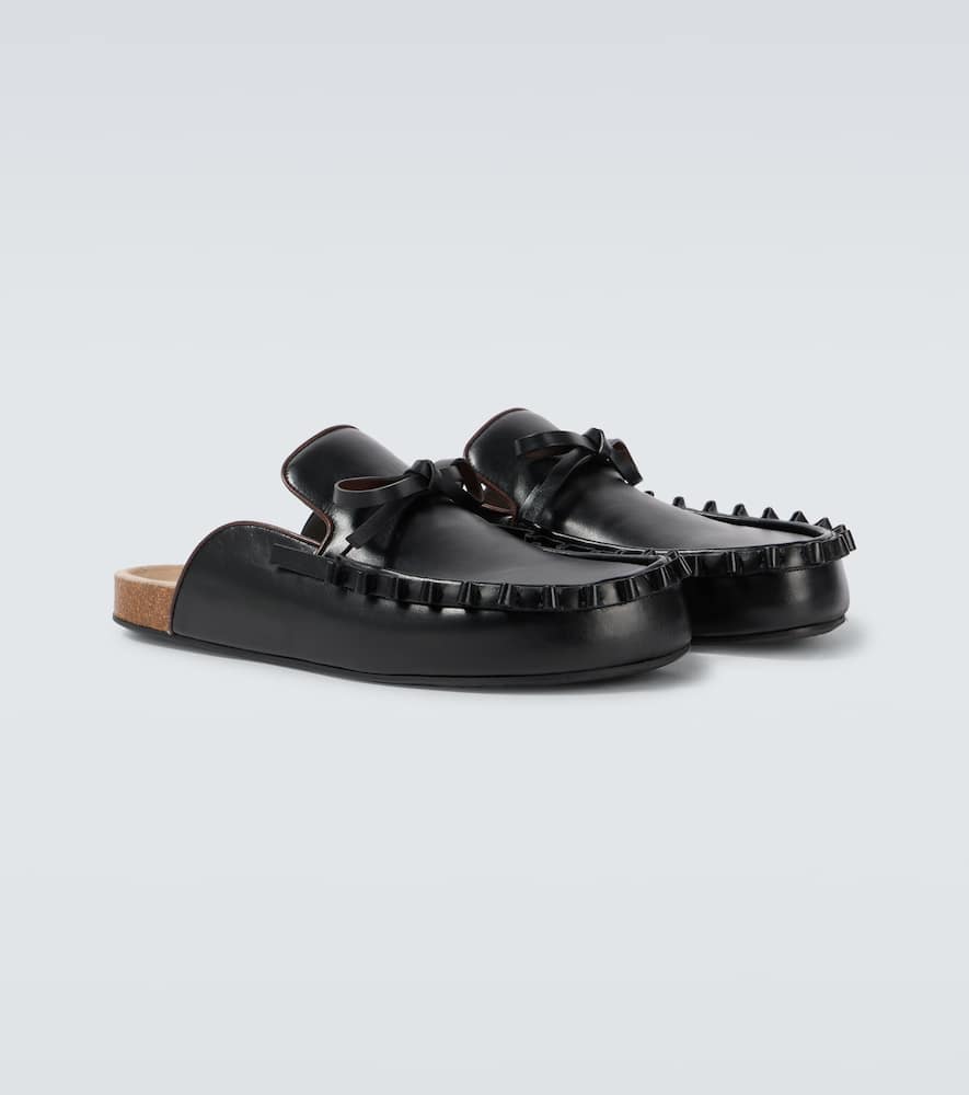Jw Anderson Leather Slippers In Black