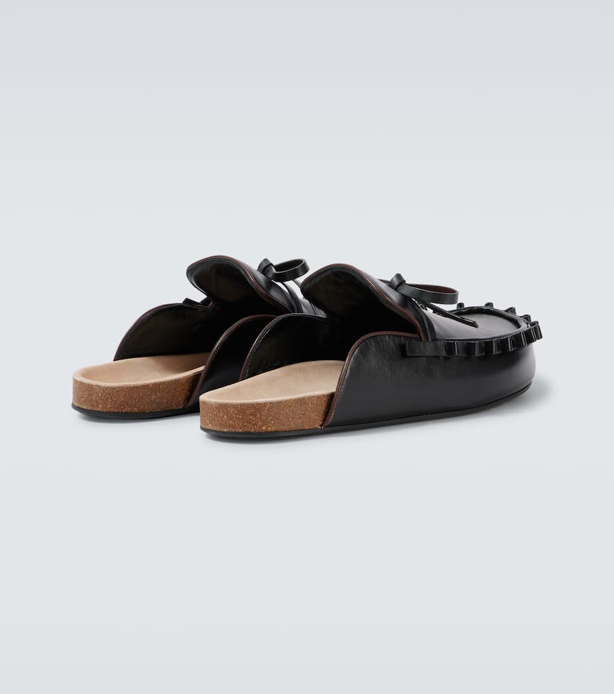 Jw Anderson Leather Slippers In Black