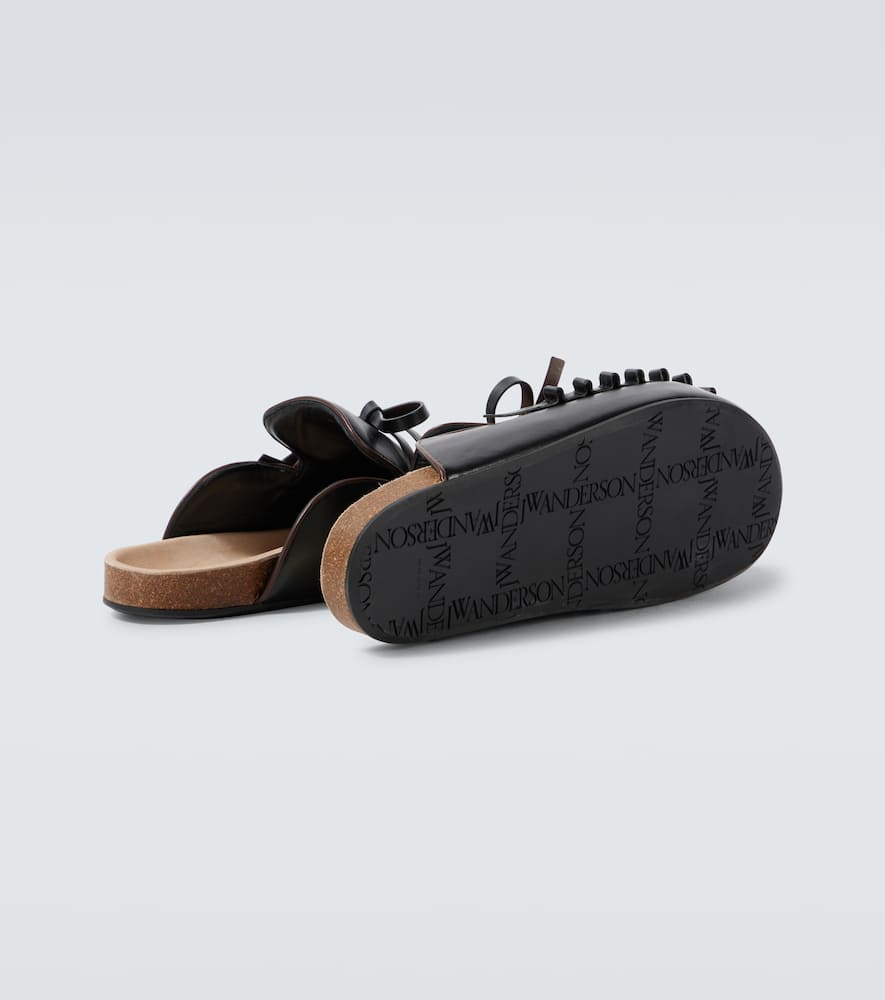Jw Anderson Leather Slippers In Black