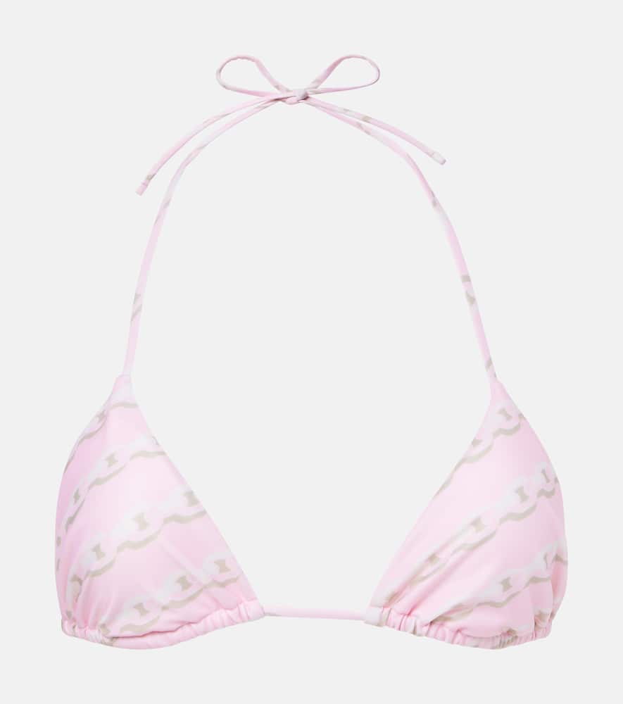 Versace Chain Print Bikini Bottom In Pastel Pink+milk