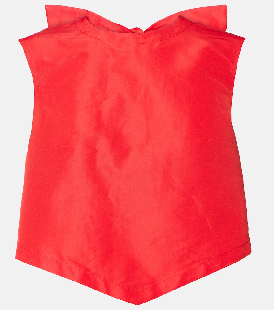 PATOU BOW-DETAIL OPEN-BACK FAILLE CROP TOP