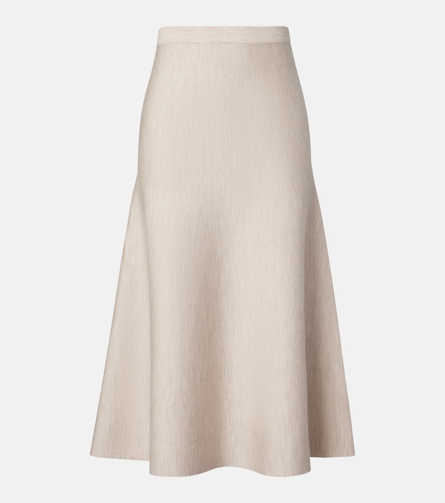 Freddie wool, cashmere, and silk midi skirt