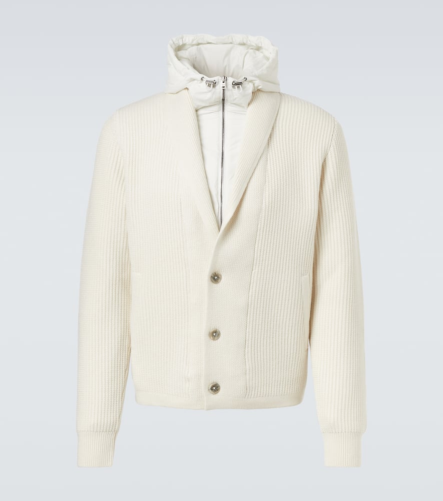 Ribbed-knit wool cardigan