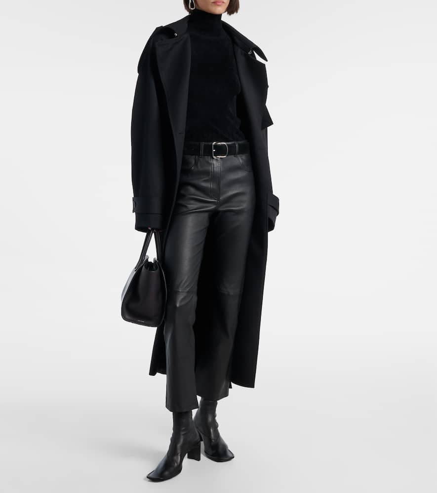 Joseph Duke Leather Slim Pants In Black