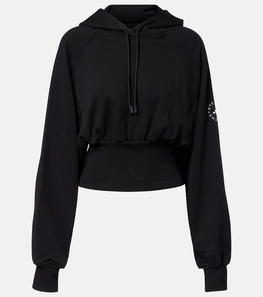 Adidas by Stella McCartney Cropped cotton jersey hoodie