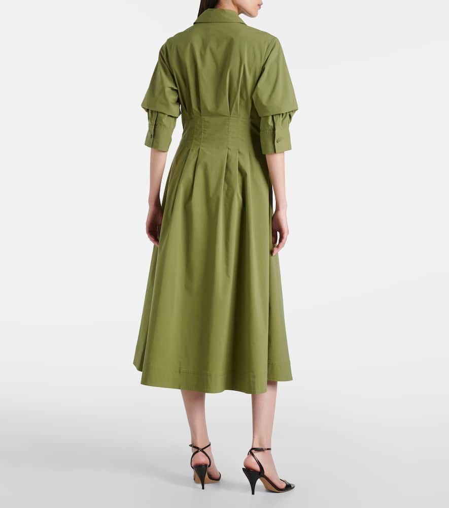 Simkhai Jazz Pintuck Midi Dress In Green
