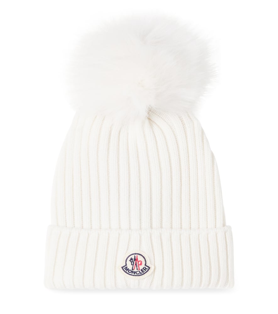 Moncler Enfant Ribbed-knit virgin wool beanie