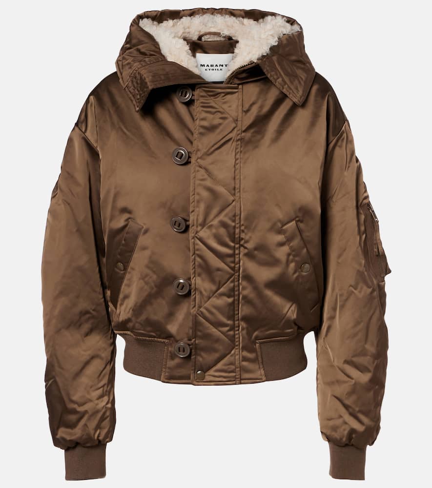 Isabel Marant Étoile Elisa Hooded Bomber Jacket In Brown