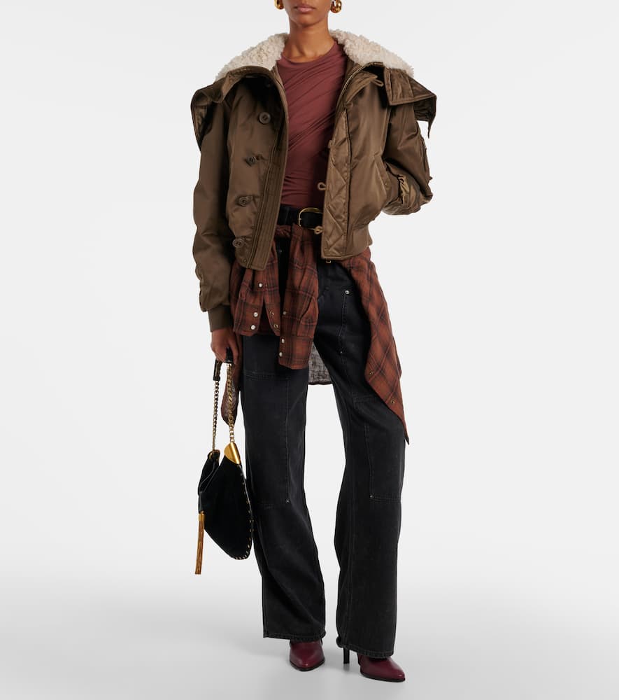Isabel Marant Étoile Elisa Hooded Bomber Jacket In Brown