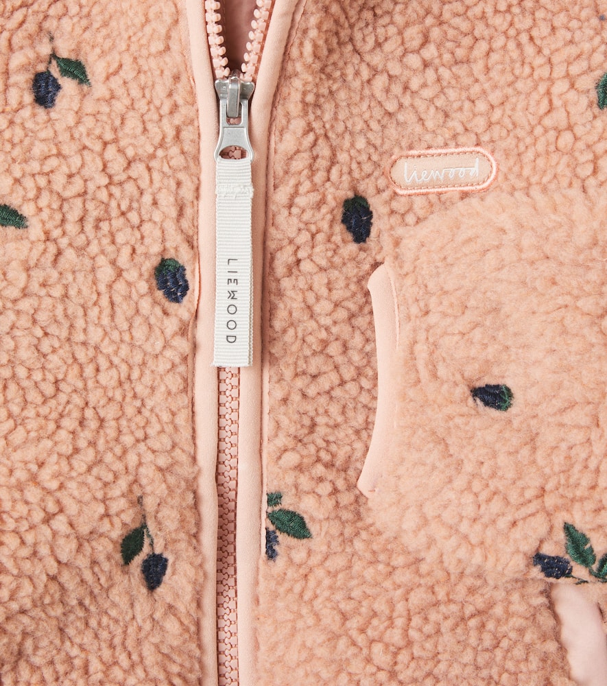 Liewood Baby Mara Embroidered Pile Jacket In Brown
