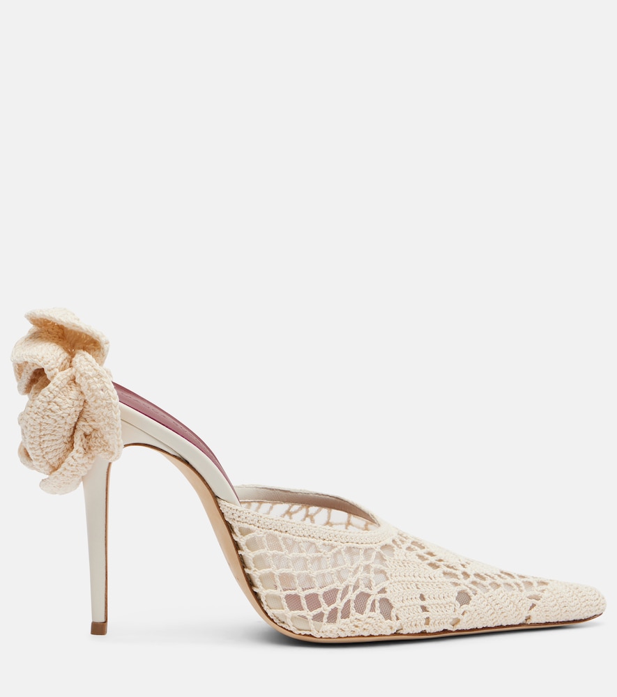  Magda Butrym Magda Butrym Crochet And Leather Mules 