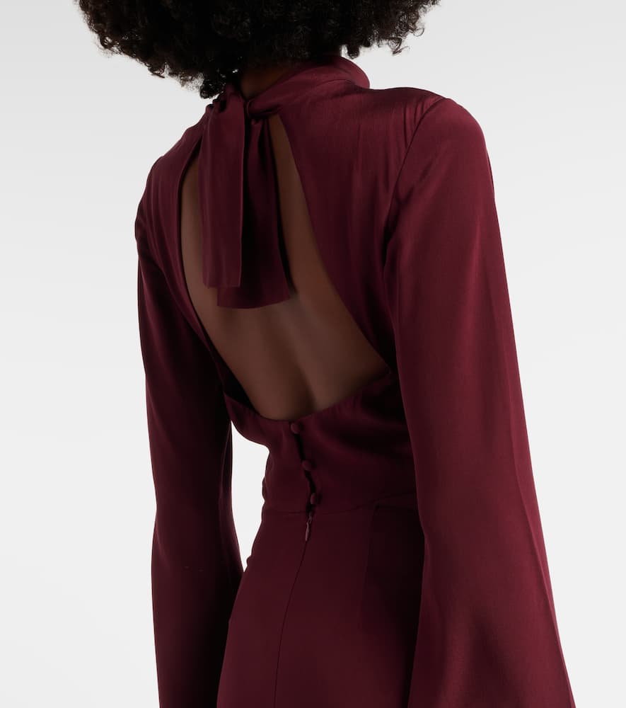Johanna Ortiz Aurora Magica Beaded Silk Gown In Burgundy