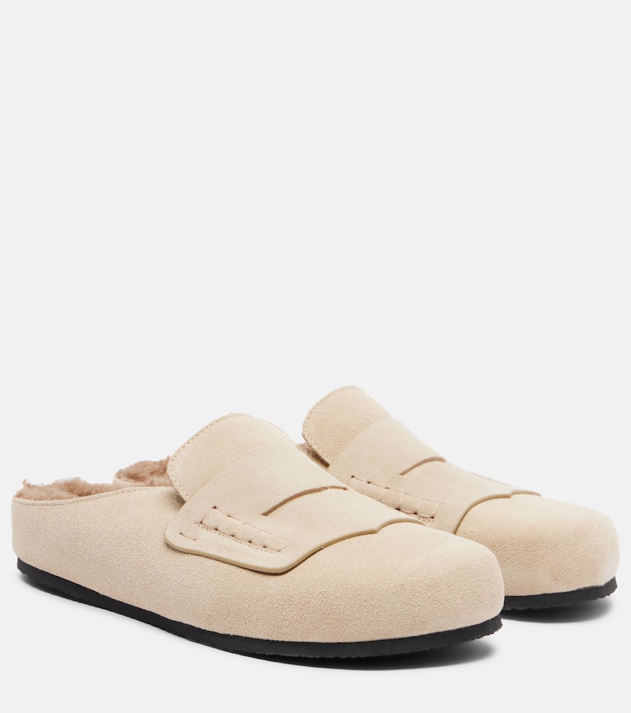 Jacquemus Les Mules Mocassin Suede Mules In Nude