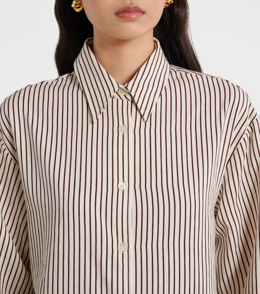 The Frankie Shop Peri Striped Poplin Shirt In Neutral