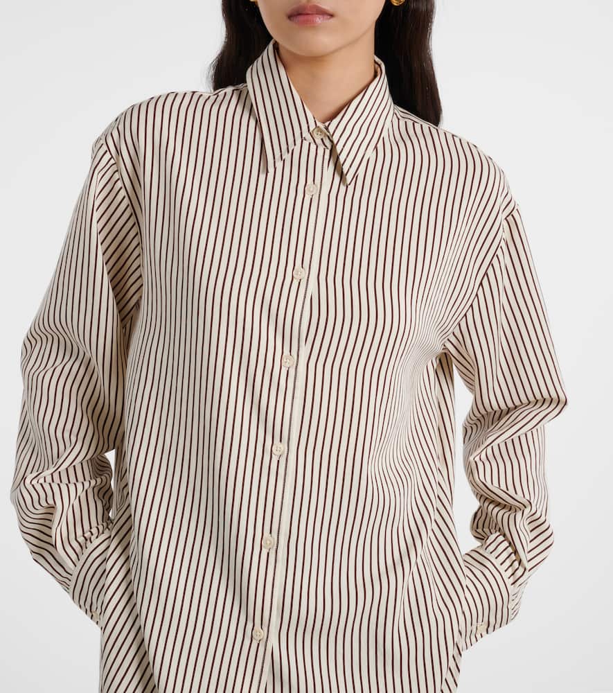 The Frankie Shop Peri Striped Poplin Shirt In Neutral