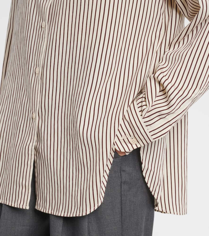The Frankie Shop Peri Striped Poplin Shirt In Neutral
