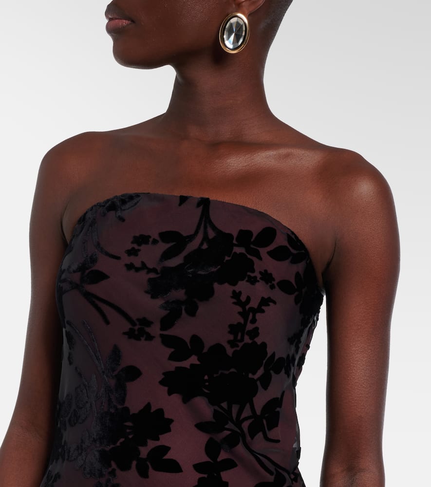 Rodarte Floral Devoré Velvet Gown In Black