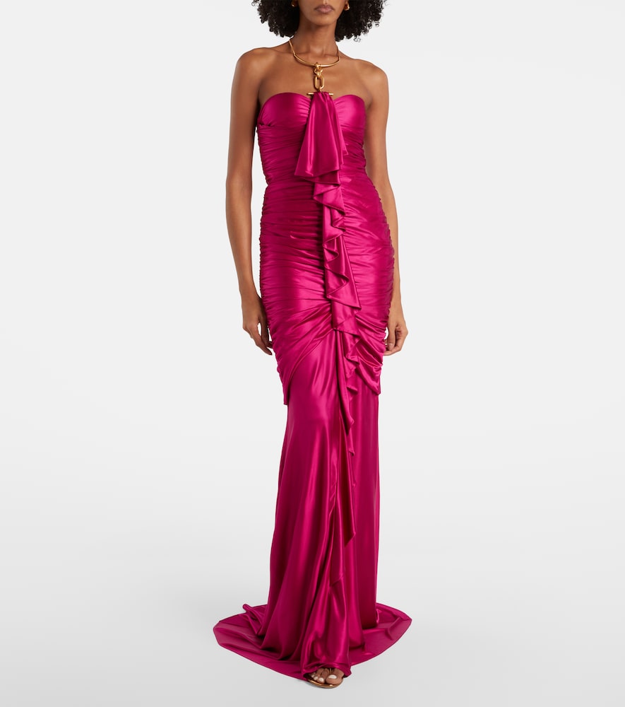  Balmain Balmain Bustier-robe Aus Satin 