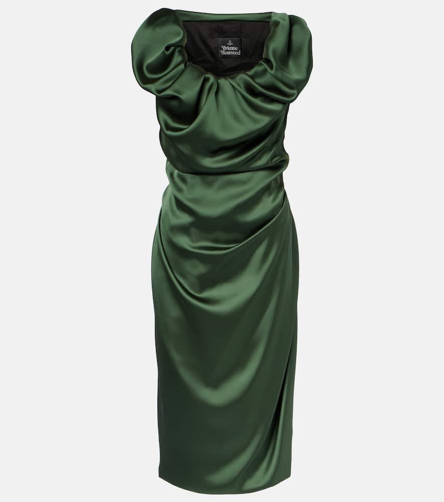 Vivienne Westwood Ginnie Amber Ruched Midi Dress In Green