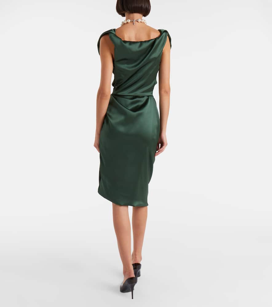 Vivienne Westwood Ginnie Amber Ruched Midi Dress In Green